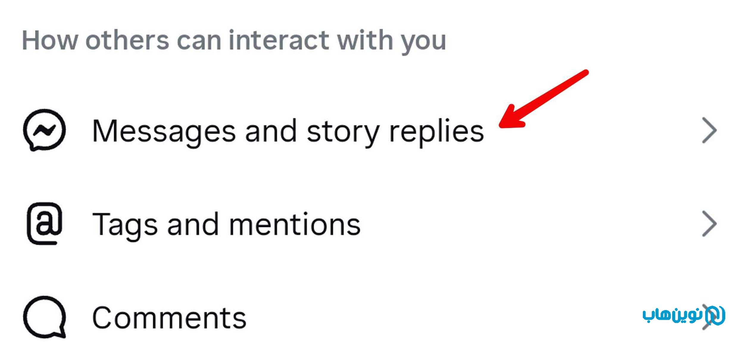 تنظیمات دایرکت اینستاگرام در اندروید