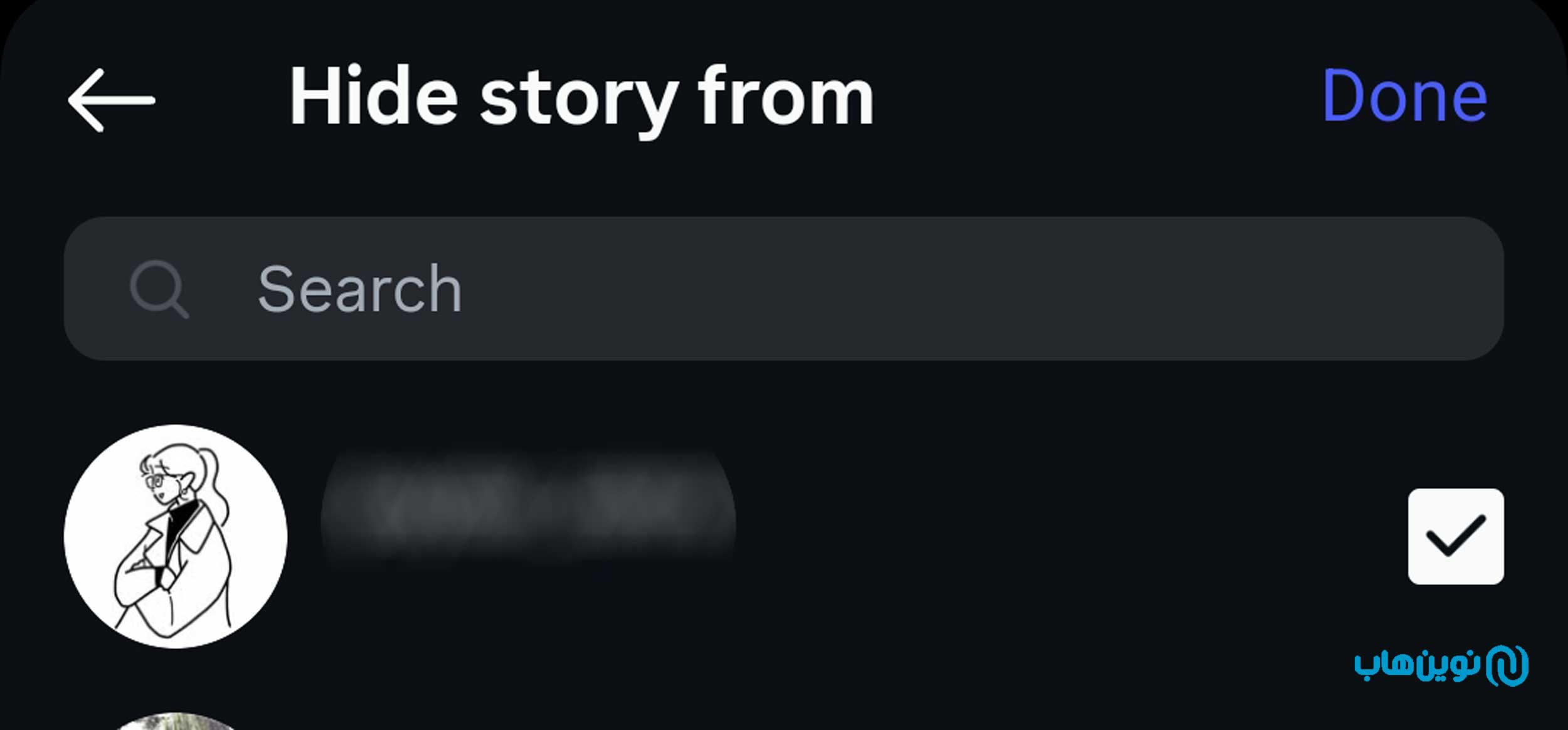 نهان کردن استوری از افراد خاص